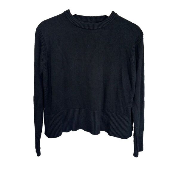 Lululemon Women's Cashmere Blend Ribbed Crewneck Black Sweater - Picture 1 of 6